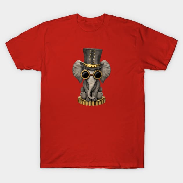 Steampunk Baby Elephant Cub T-Shirt by jeffbartels